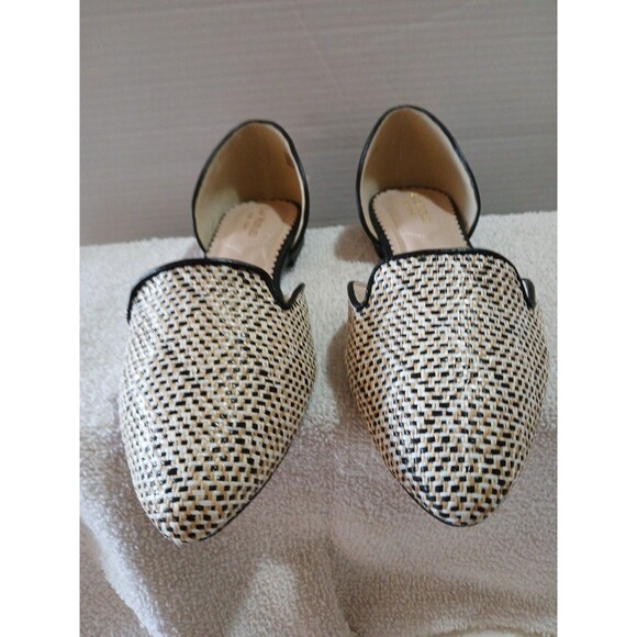ISAAC MIZRAHI D'ORSAY FLATS SHOE WOMENS WOVEN CANVAS BROWN TAN SZ-9 - Picture 11 of 16